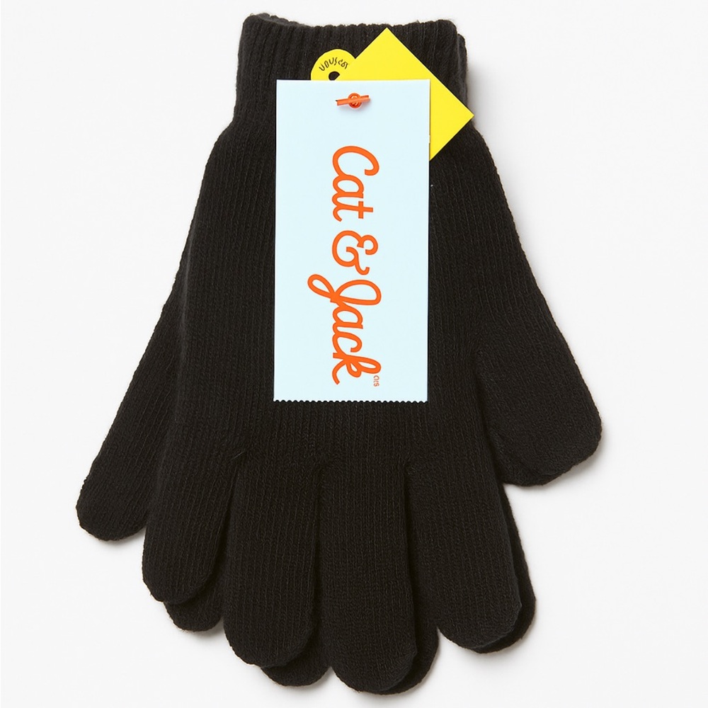Cat & Jack NWT 3pk Kids Black Gloves